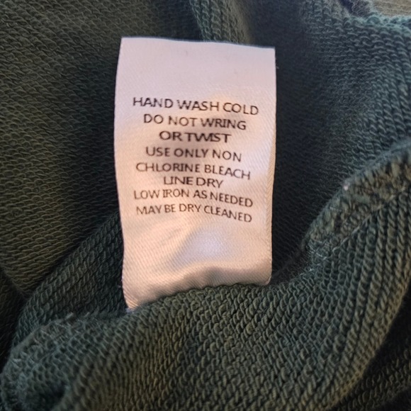 JODIFL Olive Green Puff Sleeve Sweatshirt Top Women Size S Cotton Blend - Picture 6 of 6